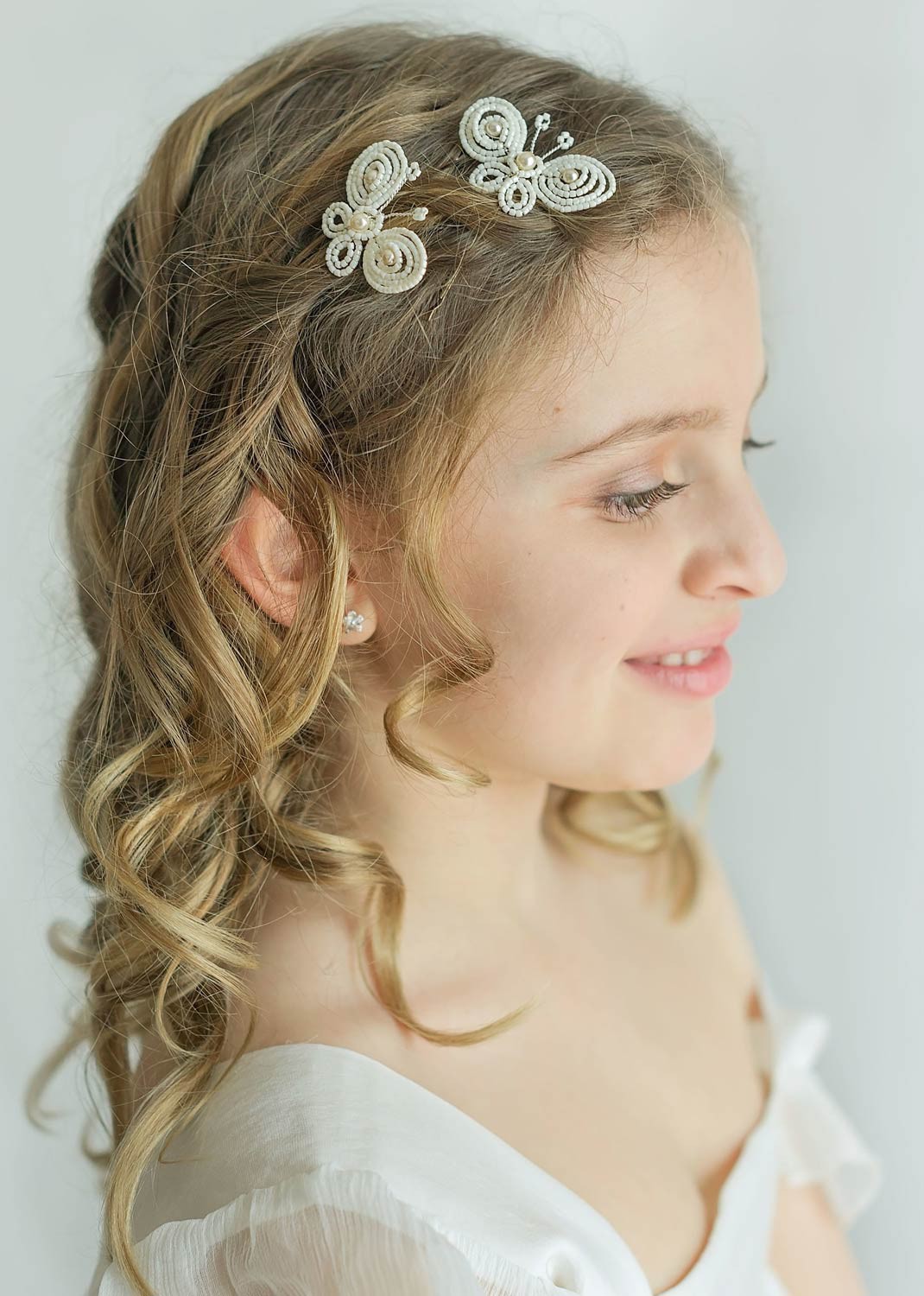 Barrettes cheveux bébé fille baptême mariage